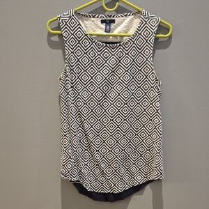 GAP Navy and White Geometric Women's Top